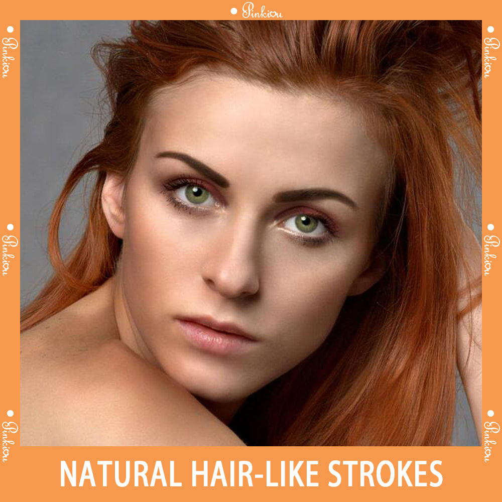 Dr.pedi Double-Headed Liquid Brow Ink Pen, 2-in-1 Microblading Eyebrow Pen with 2-Fork Tip & Spoolie Brush, Waterproof, Long-Lasting Makeup, Natural Hair-Like Strokes, Black Brown