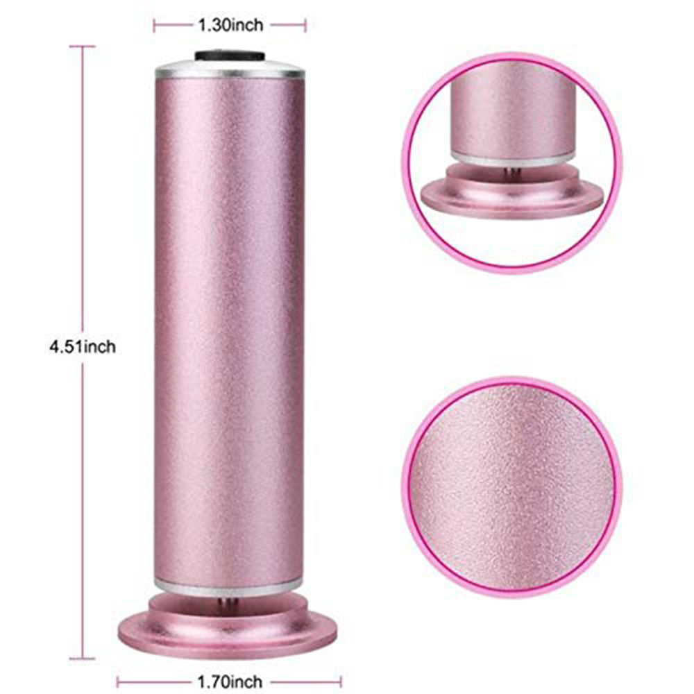 Dr.pedi Electric Callus Remover Rechargeable Pink, Foot File with 3 Replacement Pads & Built-in Switch, Pedicure Grinder for Dead Skin, Hard & Cracked Heels, Home Foot Care Essentials for Women & Men
