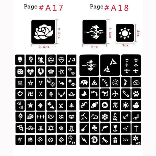 Temporary Tattoo Stencils For Body Art Henna Templates Stickers Glitter Tattoo Templates Book For Painting Drawing Airbrush Painting