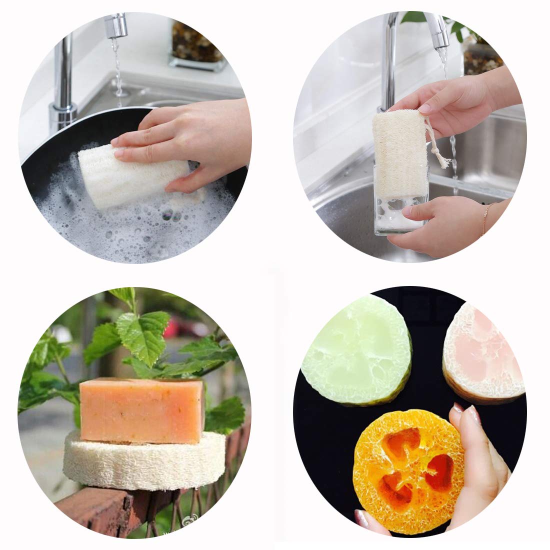 Dr.pedi Egyptian Loofah Exfoliating Body Scrubber, Natural Real Egyptian Shower Loofah Sponge Body Scrubber for Women and Men, for Body and Face