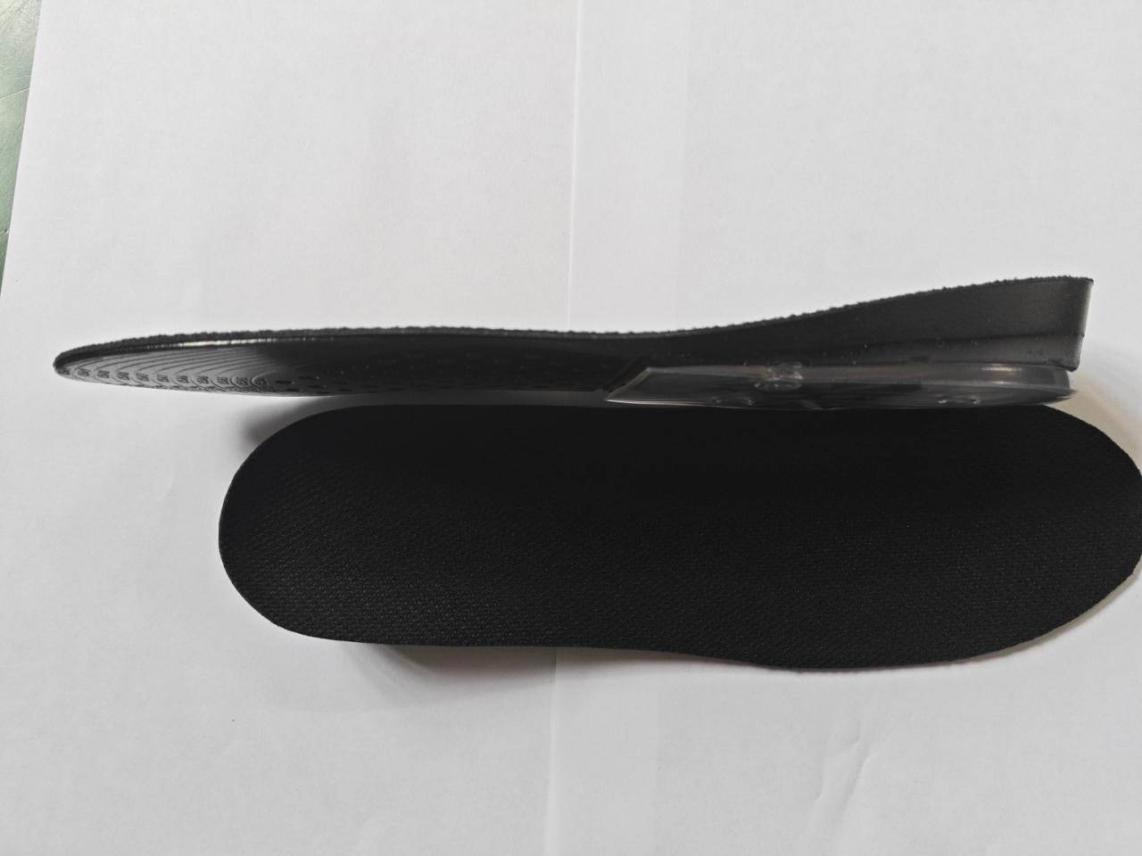 JAYWAYNE 2-Layer Gel Heel Insoles for Height Increase - Adjustable Self-Adhesive Soft Shock-Absorbing Wedge Shoe Inserts for Leg Length Difference & Comfort (2.6cm Lift, Black)