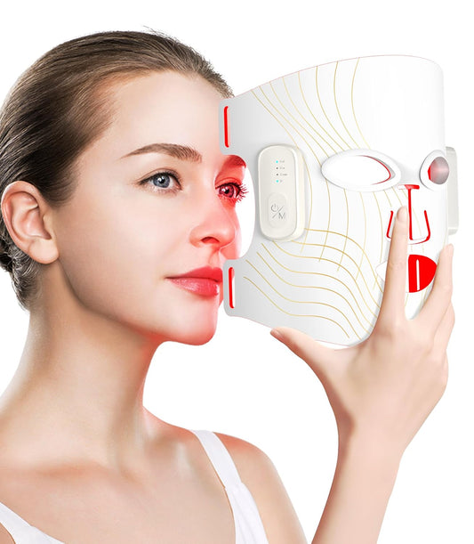 Dr.pedi Wireless LED Red Light Therapy Mask for Face, 5 Modes Near-Infrared Facial Care, 380-850nm Multi-Wavelength, Anti-Aging & Skin Rejuvenation, Rechargeable Light Therapy for Women & Men