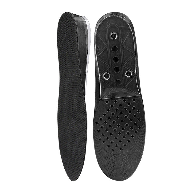 JAYWAYNE 2-Layer Gel Heel Insoles for Height Increase - Adjustable Self-Adhesive Soft Shock-Absorbing Wedge Shoe Inserts for Leg Length Difference & Comfort (2.6cm Lift, Black)