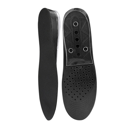 JAYWAYNE 2-Layer Gel Heel Insoles for Height Increase - Adjustable Self-Adhesive Soft Shock-Absorbing Wedge Shoe Inserts for Leg Length Difference & Comfort (2.6cm Lift, Black)