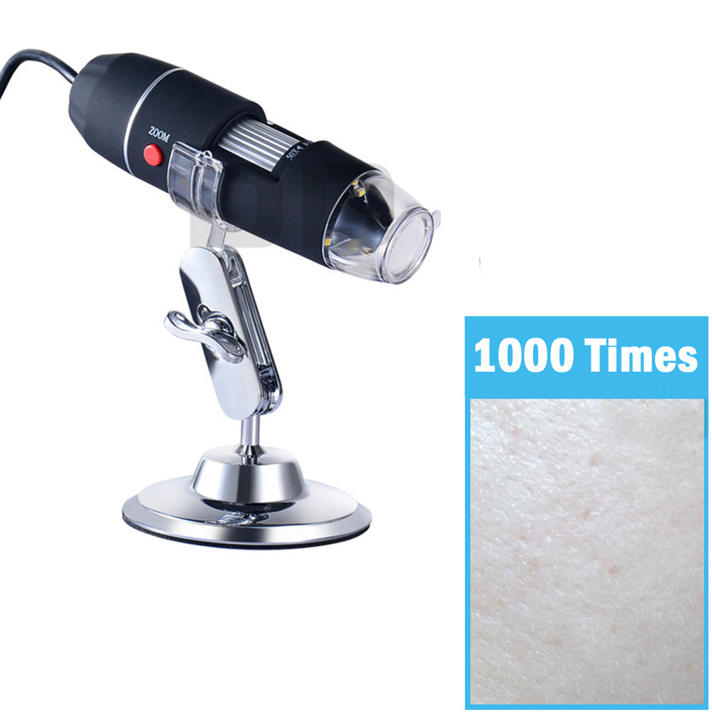 JAYWAYNE 1000X USB Digital Microscope, 40X-1000X Magnification Endoscope Camera with 8 LED Lights, Metal Stand, Compatible with PC Windows Mac Android for Coin Circuit Board Inspection