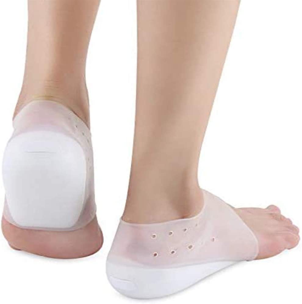 Dr.pedi 2.5cm Clear Silicone Heel Lifts for Height Increase - Invisible Shoe Inserts for Men & Women, Comfortable & Discreet Lift Insoles (1 Pair, 2.5cm/1 inch)