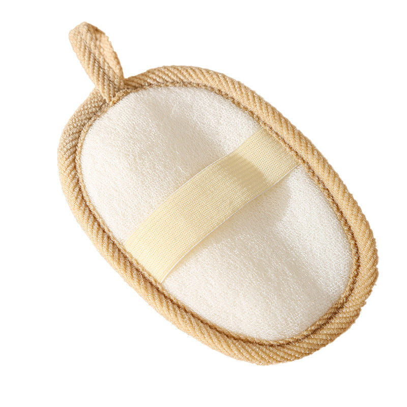 Dr.pedi Loofah Sponge, Large Exfoliating Body Scrubber for Shower, 100% Biodegradable Bath Sponge for Men and Women, Reusable for Dead Skin Removal - Beige