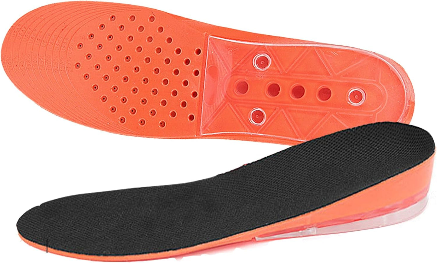 JAYWAYNE 2-Layer Gel Heel Insoles for Height Increase - Adjustable Self-Adhesive Soft Shock-Absorbing Wedge Shoe Inserts for Leg Length Difference & Comfort (2.6cm Lift, Black)