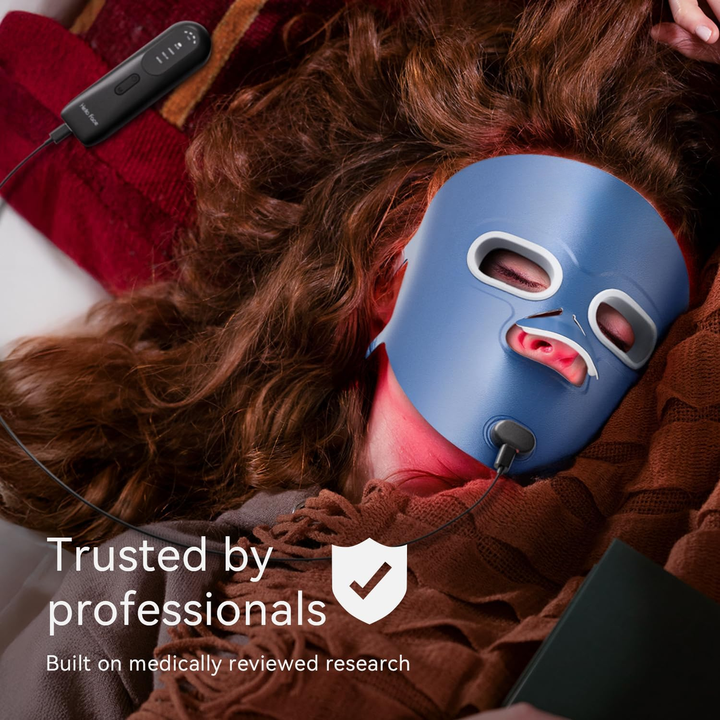 Dr.pedi 280 LED Red Light Therapy Face Mask for Facial Skin Care, 4 Modes Infrared Light Therapy Mask with Eye Protection, Rechargeable 3000mAh Battery, Home Use Anti-Aging Skincare Device