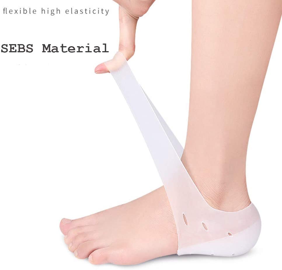 Dr.pedi 2.5cm Clear Silicone Heel Lifts for Height Increase - Invisible Shoe Inserts for Men & Women, Comfortable & Discreet Lift Insoles (1 Pair, 2.5cm/1 inch)