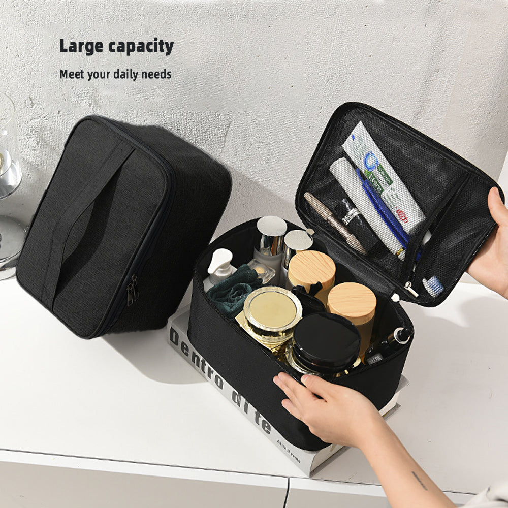 JAYWAYNE Large Capacity Makeup Bag Toiletry Bag Makeup Case, 9.7"×6.5"×5.3" Organizer for Travel, Daily Use & Bathroom Storage