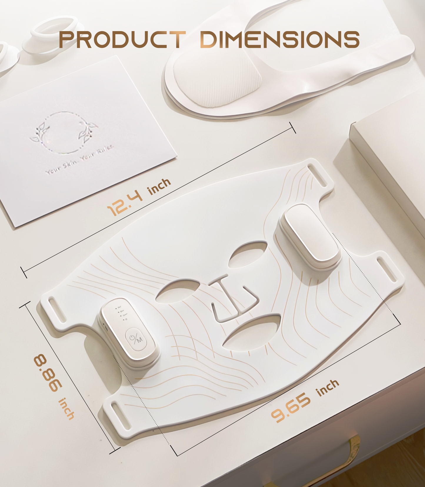 Dr.pedi Wireless LED Red Light Therapy Mask for Face, 5 Modes Near-Infrared Facial Care, 380-850nm Multi-Wavelength, Anti-Aging & Skin Rejuvenation, Rechargeable Light Therapy for Women & Men