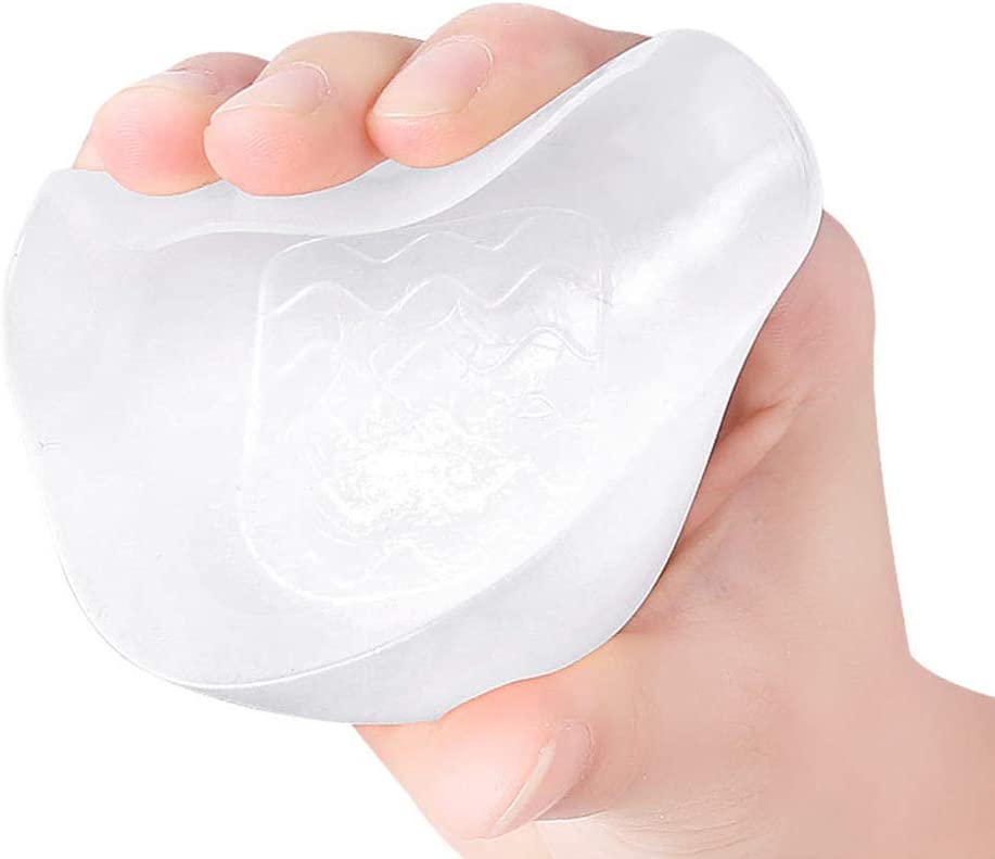 Dr.pedi 2.5cm Clear Silicone Heel Lifts for Height Increase - Invisible Shoe Inserts for Men & Women, Comfortable & Discreet Lift Insoles (1 Pair, 2.5cm/1 inch)