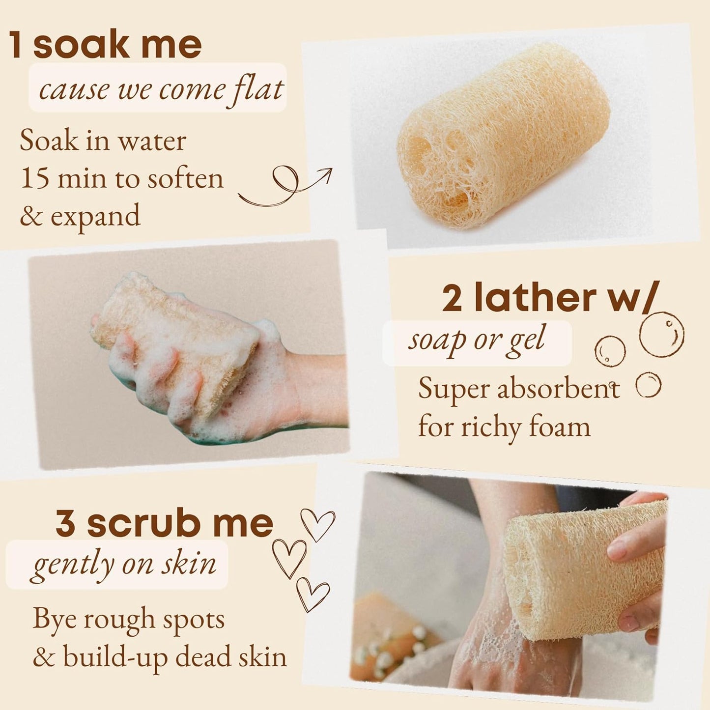 Dr.pedi Egyptian Loofah Exfoliating Body Scrubber, Natural Real Egyptian Shower Loofah Sponge Body Scrubber for Women and Men, for Body and Face
