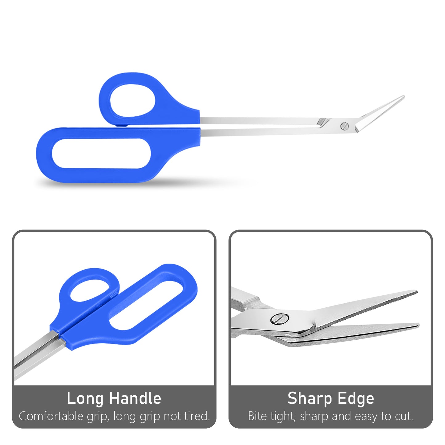 Dr.pedi Long Handle Toenail Scissors with Easy-Grip Handle, Professional Pedicure Tool for Seniors & Elderly, Ingrown & Thick Nail Clipper/Cutter, Manicure & Pedicure Stainless Steel Scissor Trimmer