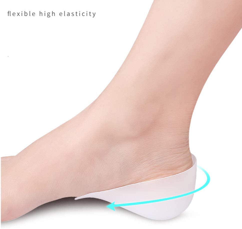 Dr.pedi 2.5cm Clear Silicone Heel Lifts for Height Increase - Invisible Shoe Inserts for Men & Women, Comfortable & Discreet Lift Insoles (1 Pair, 2.5cm/1 inch)