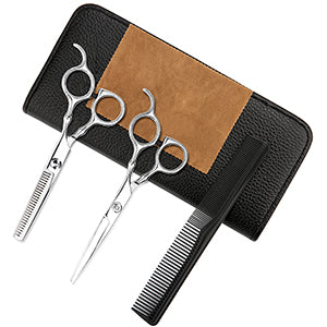 JAYWAYNE Professional Hair Cutting Scissors Set with Thinning Shears for Hair Cutting, 6.7 Inch Hair Scissors Kit for Home Salon, Barber, Hairdresser Grooming