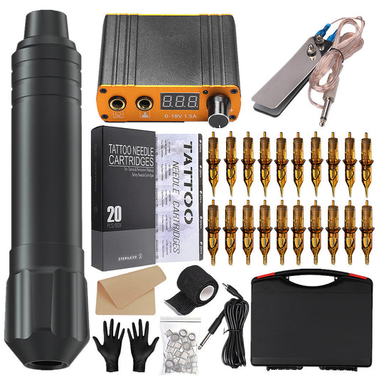 Professional Tattoo Machine Set Tattoo Pen Kit with Tattoo Needles 1003RL/1205RL/1007M1/1207RM Tattoo Shader Body Art Good for Shading & Coloring