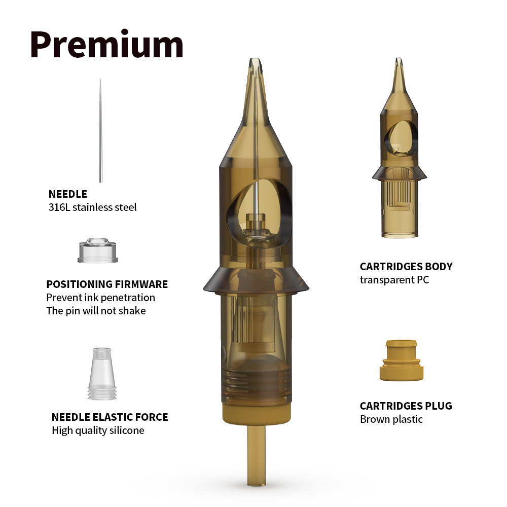 Tattoo Cartridge Needles for Tattoo Gun Needles for Tattoo Gun 316 Stainless Steel RL/RM/M1 20 Pcs in 1 Set