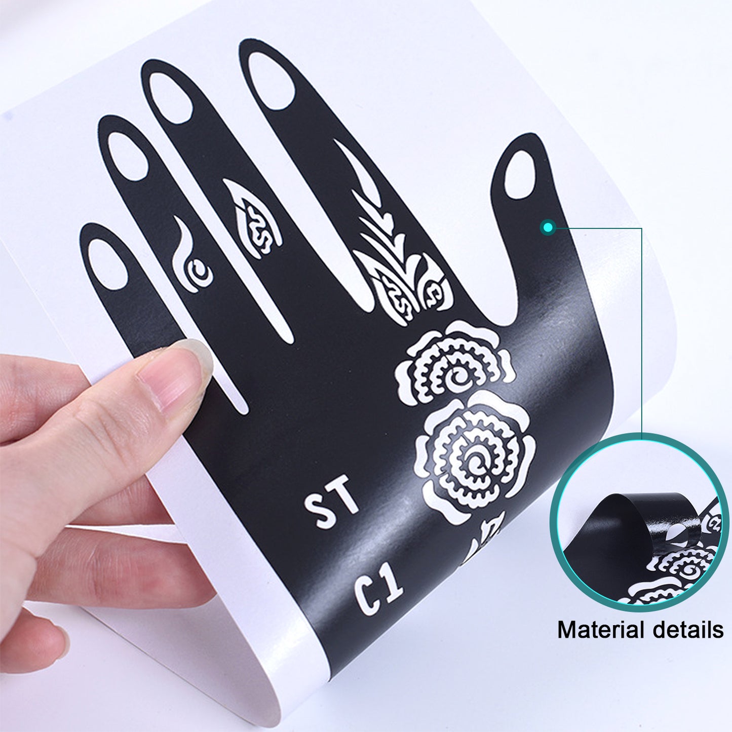 Henna Stencils, 8 Pcs Henna Tattoo Stencil, Mehndi Henna Tattoo Sticker for Indian Body Art Teen Girl DIY Semi Permanent Makeup Tool