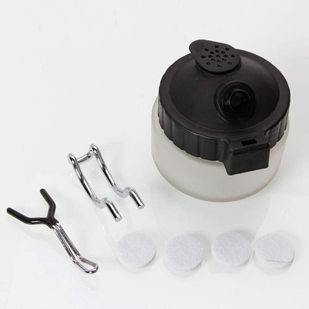 Airbrush Cleaning Kit Jaywayne Airbrush Cleaner Glass Cleaning Pot with Holder and Air Filter Mat,Airbrush Cleaning Tool Set with Nozzle Cleaning Needles Brush,Airbrush Spray Gun Cleaning Kit