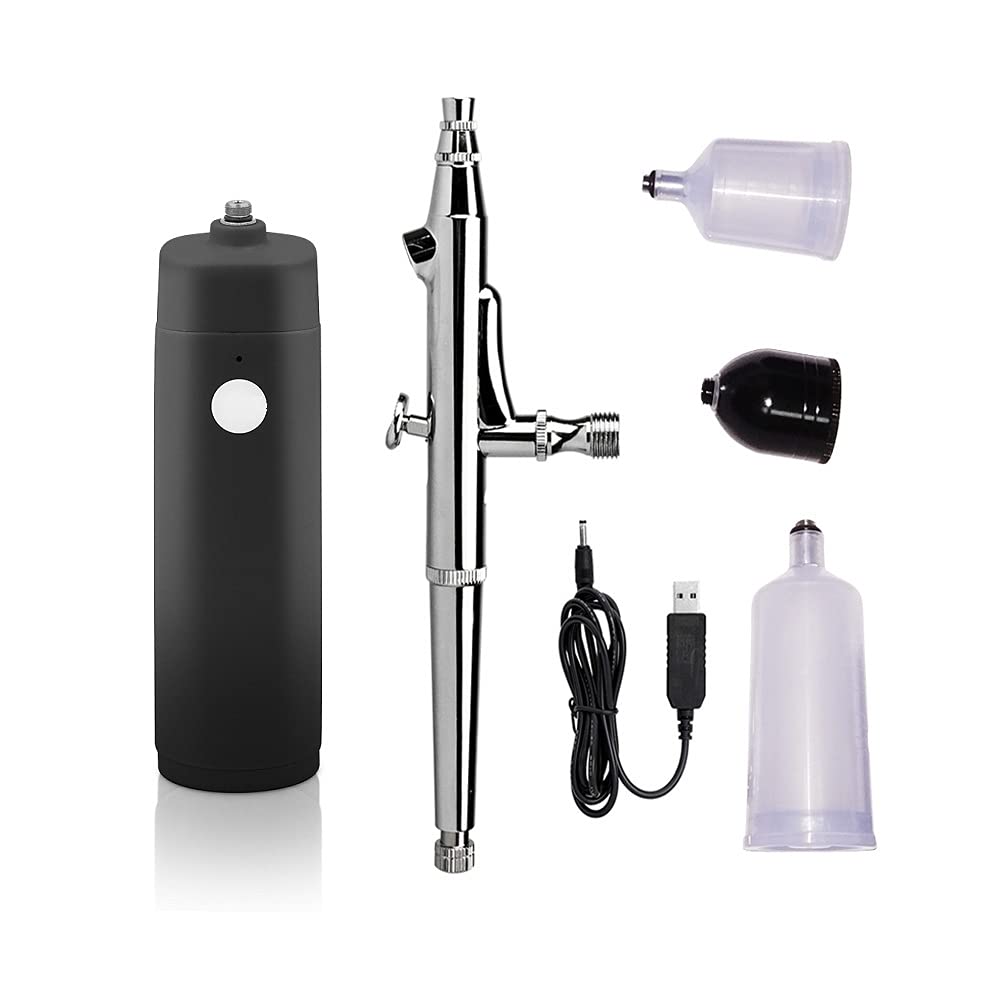 Airbrush Makeup Machine with Compressor Handheld Airbrush Kit Rechargeable for Travel in Beauty Cosmetic Skin Care Tattoos Manicure Body Painting