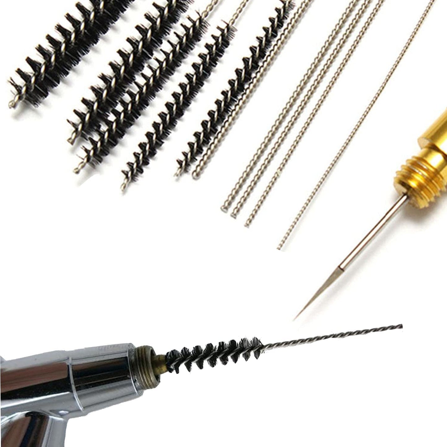 Airbrush Cleaning Kit Jaywayne Airbrush Cleaner Glass Cleaning Pot with Holder and Air Filter Mat,Airbrush Cleaning Tool Set with Nozzle Cleaning Needles Brush,Airbrush Spray Gun Cleaning Kit