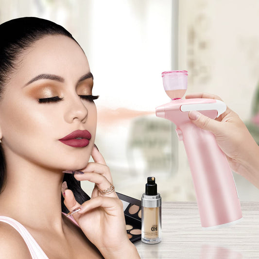 Airbrush Makeup Set Jaywayne Airbrush Makeup Kit Professional Airbrush Cosmetic Makeup System Rechargeable Cordless Moisturizing Atomizer Set Portable Face Mist Sprayer Nebulizer Handhold