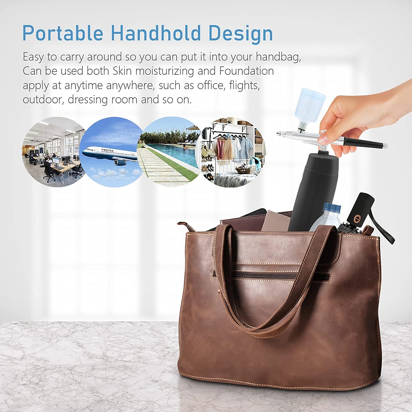 Airbrush Makeup Machine with Compressor Handheld Airbrush Kit Rechargeable for Travel in Beauty Cosmetic Skin Care Tattoos Manicure Body Painting