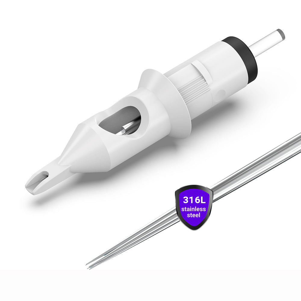 20Pcs Cartridge Tattoo Needles 1/3/5/7RL Disposable Sterilized Safety Tattoo Needle for Cartridge Machines Grips
