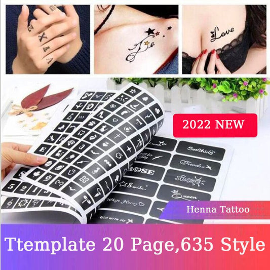 Temporary Tattoo Stencils For Body Art Henna Templates Stickers Glitter Tattoo Templates Book For Painting Drawing Airbrush Painting
