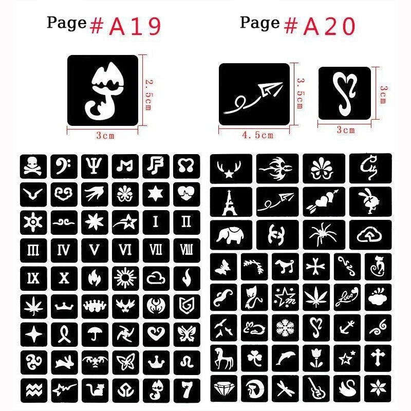 Temporary Tattoo Stencils For Body Art Henna Templates Stickers Glitter Tattoo Templates Book For Painting Drawing Airbrush Painting